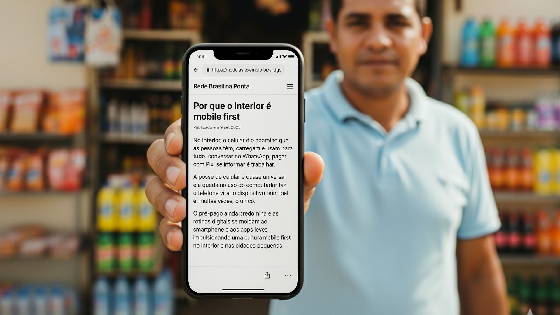 imagem homem com celular